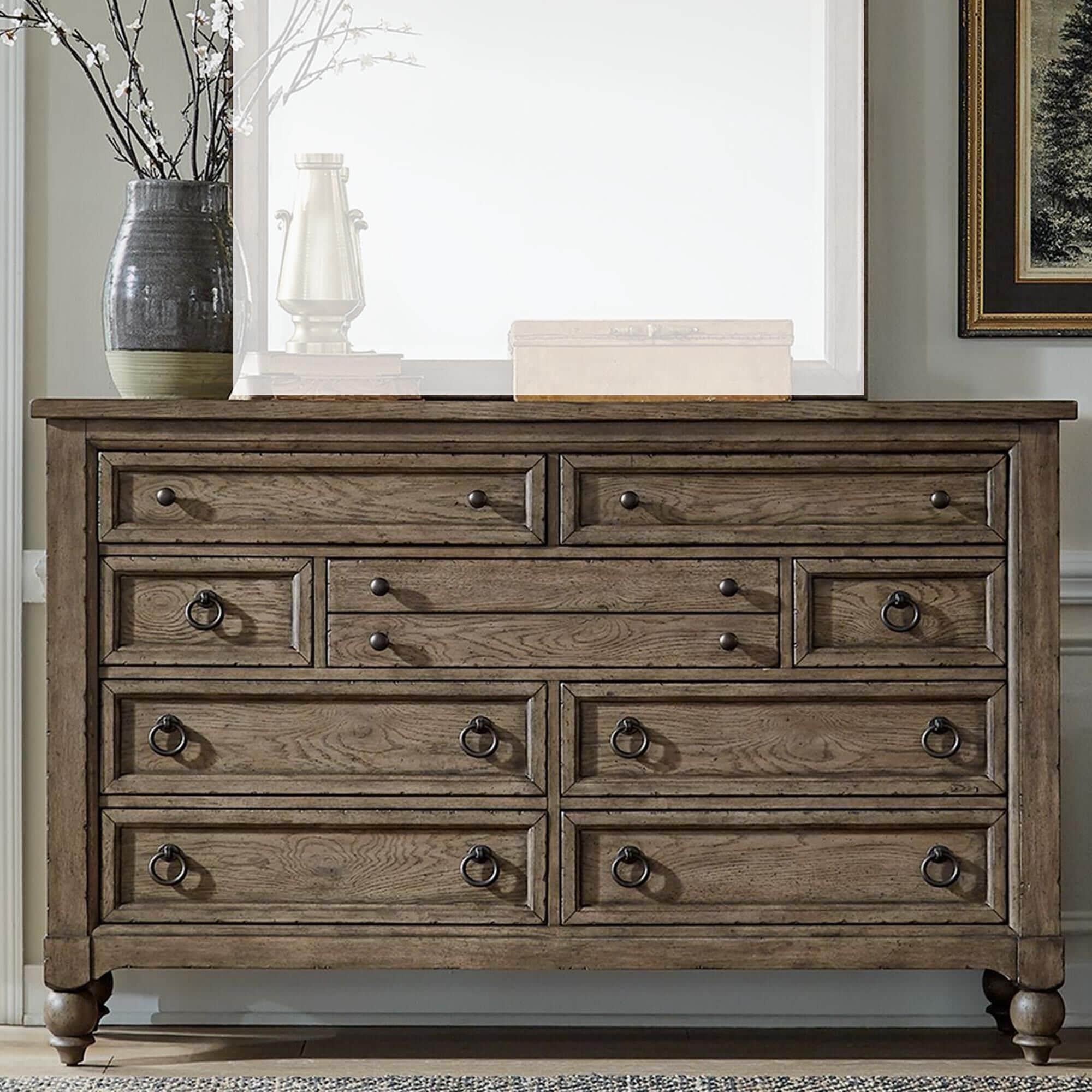 Belle Furnishings Americana Farmhouse 9 Drawer Dresser Only in
