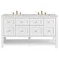 James Martin Vanities Breckenridge 60" Double Bathroom Vanity in Bright White with 3 cm Eternal Jasmine Pearl Quartz Top and Rectangular Sinks, , large