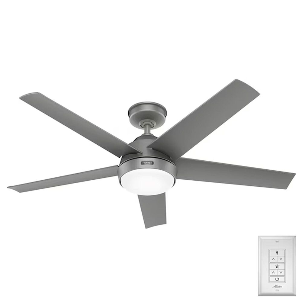 Hunter Skyflow WeatherMax 52" Integrated LED Indoor/Outdoor Ceiling Fan with Light in Matte Silver, , large