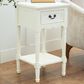Maple and Jade End Table with Shelf and Drawer in Cream, , large