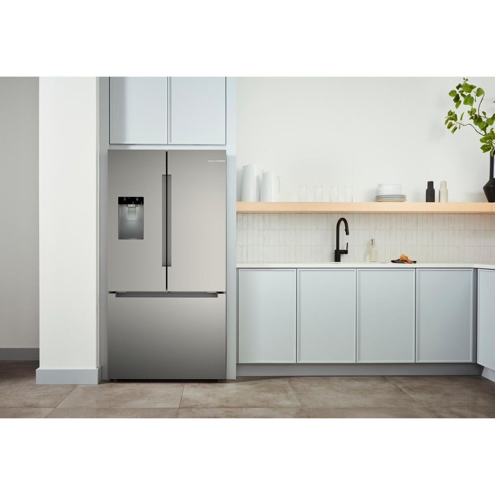 Bosch 100 Series 21.6 Cu. Ft. French Door Bottom Mount Refrigerator in Stainless Steel, , large
