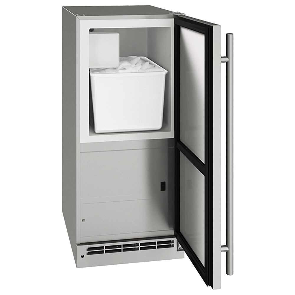 U-Line 15&quot; Crescent Ice Maker in Stainless Steel, , large
