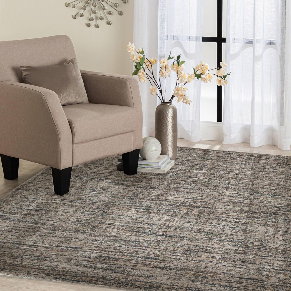 Central Oriental Minerva Mitch 7&#39;10&quot; x 9&#39;10&quot; Storm and Vintage Blue Area Rug, , large