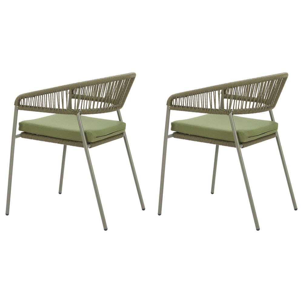 Zuo Modern Skye Outdoor Dining Chair in Green (Set of 2), , large