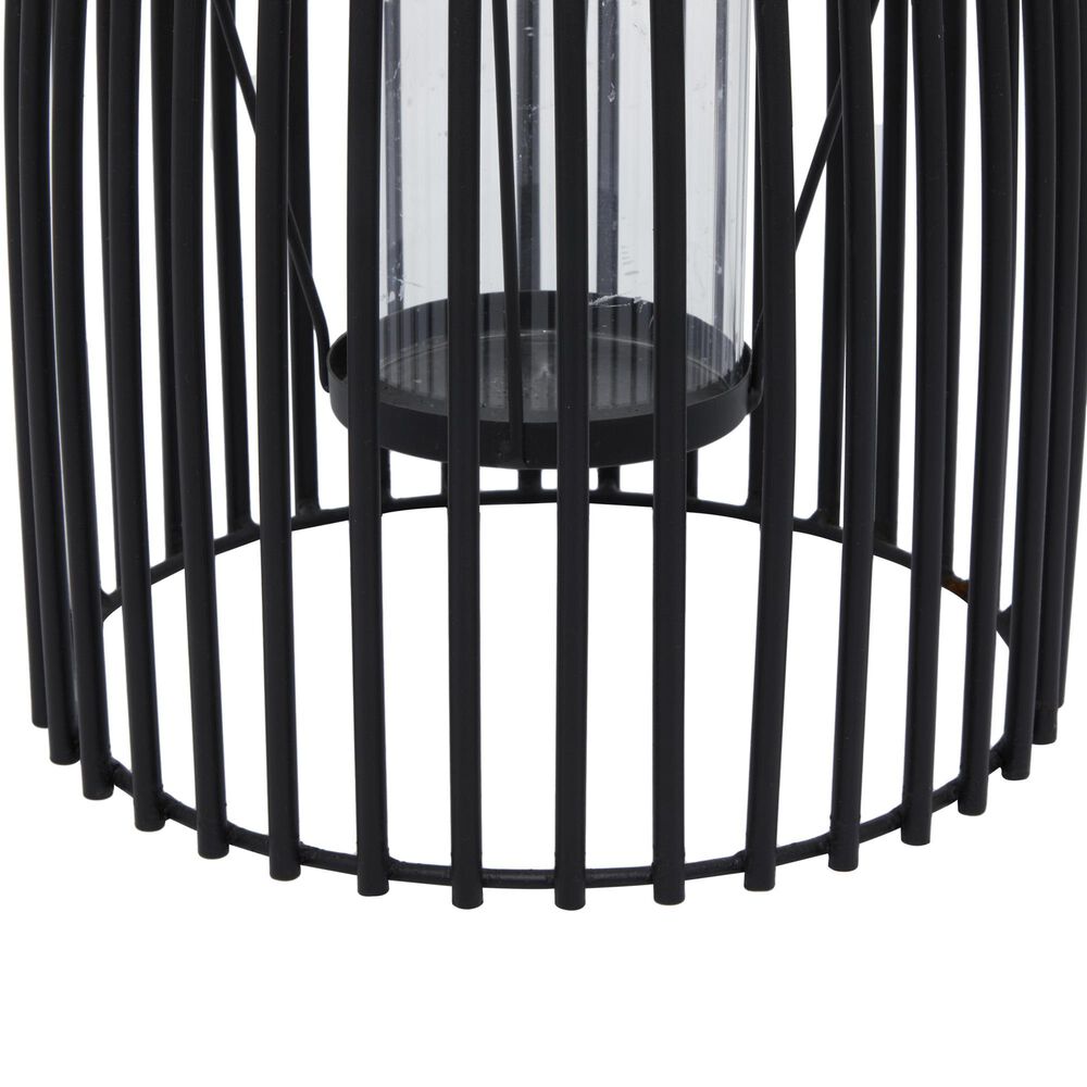 Maple and Jade 9&quot; x 16&quot; Indoor/Outdoor Candle Lantern with Handle in Matte Black and Clear, , large