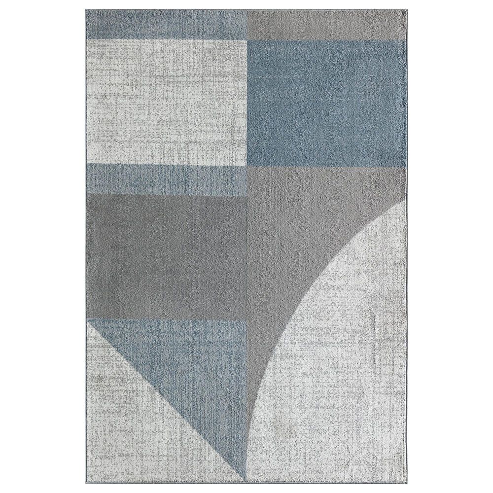 Rugs America Ivida Nature Essentials 5"3" x 7" Baby Blue, White and Gray Area Rug, , large