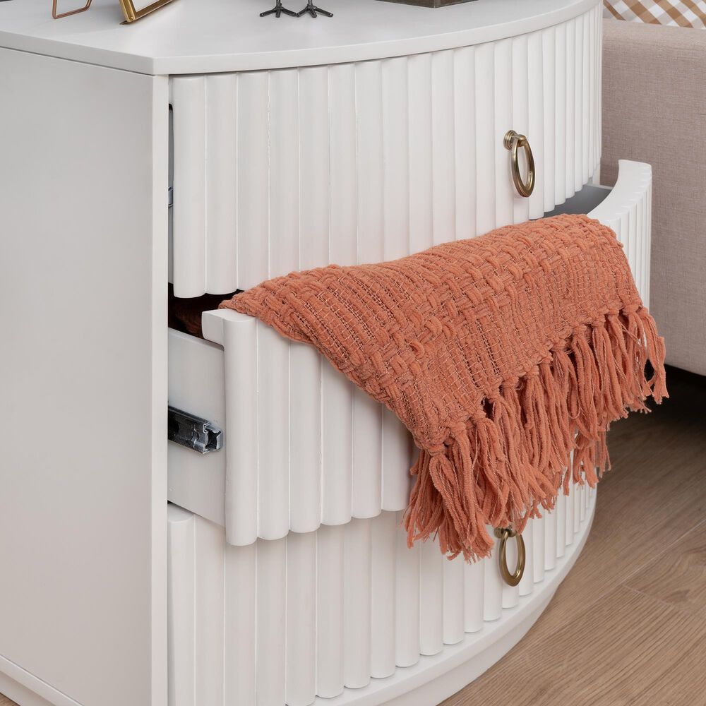 Linon Home Decor Chantel 3-Drawer Nightstand in White, , large