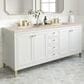 James Martin Vanities Chicago 72" Double Bathroom Vanity in Glossy White with 3 cm Eternal Marfil Quartz Top and Rectangular Sinks, , large