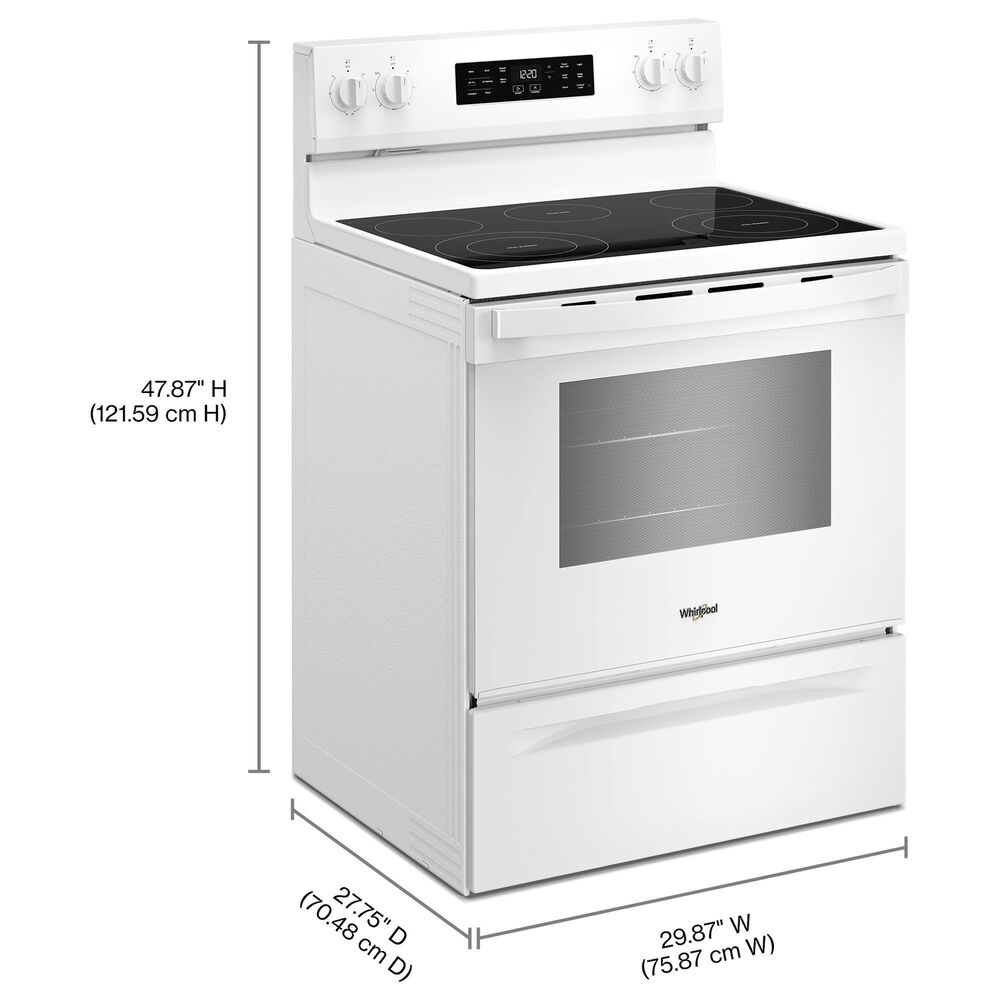 Whirlpool 5.3 Cu. Ft. Freestanding Electric Range in White, , large