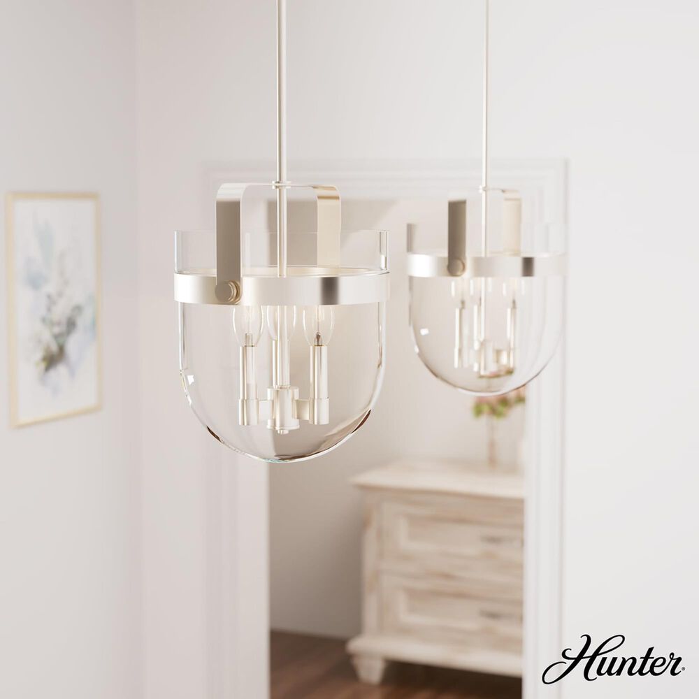 Hunter Karloff 12&quot; 3-Light Pendant in Brushed Nickel, , large