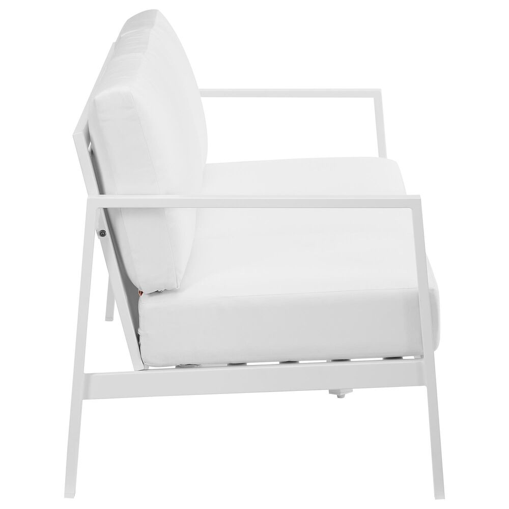 Linon Home Decor Holland Outdoor Sofa with White Cushions in White, , large
