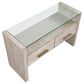 Steve Silver Garland Sofa Table in Washed Parchment and Clear, , large
