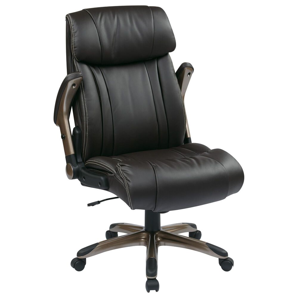 Valor Living Executive Chair with Flip Arms in Cocoa, , large