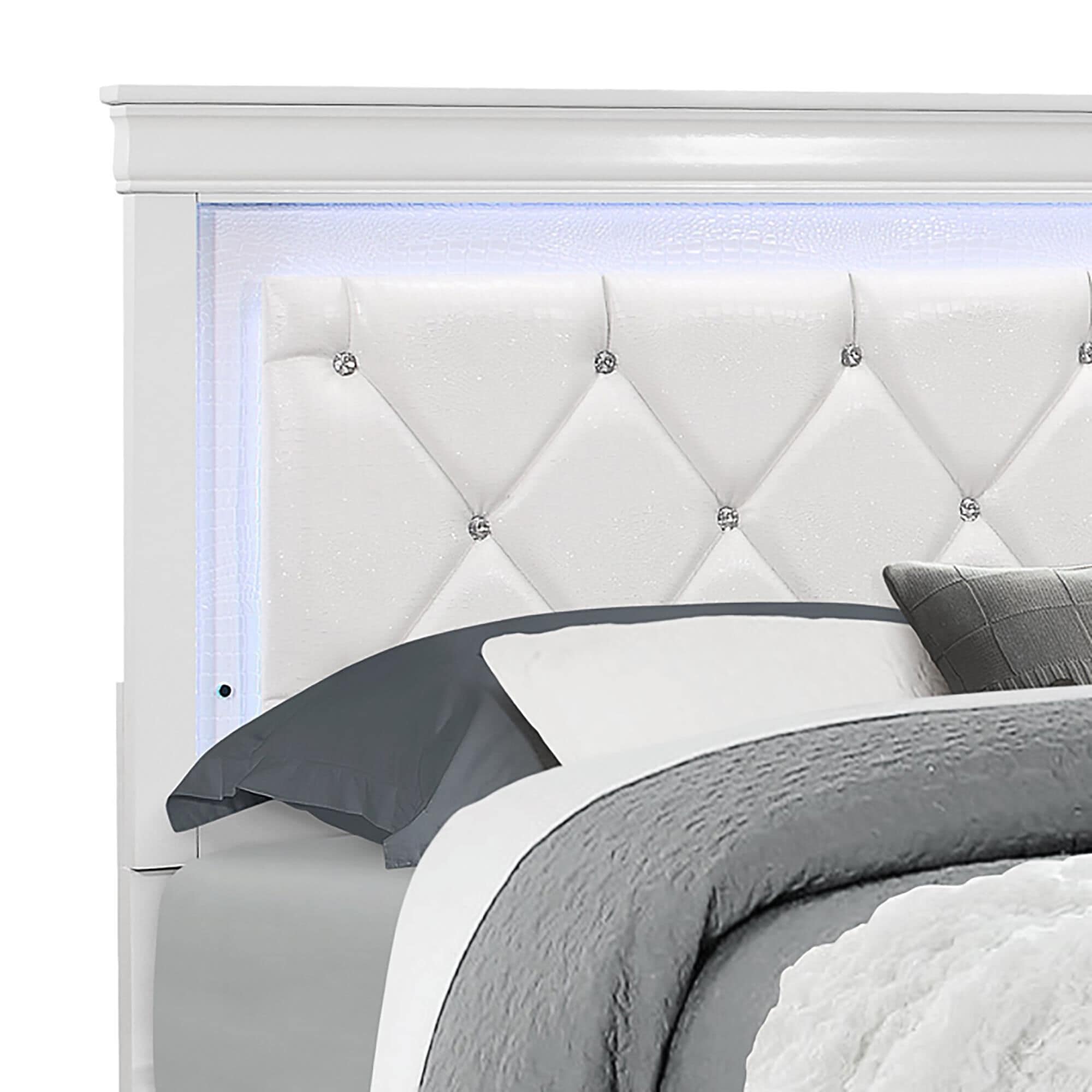 Global furniture usa pompei metallic bed led shop light