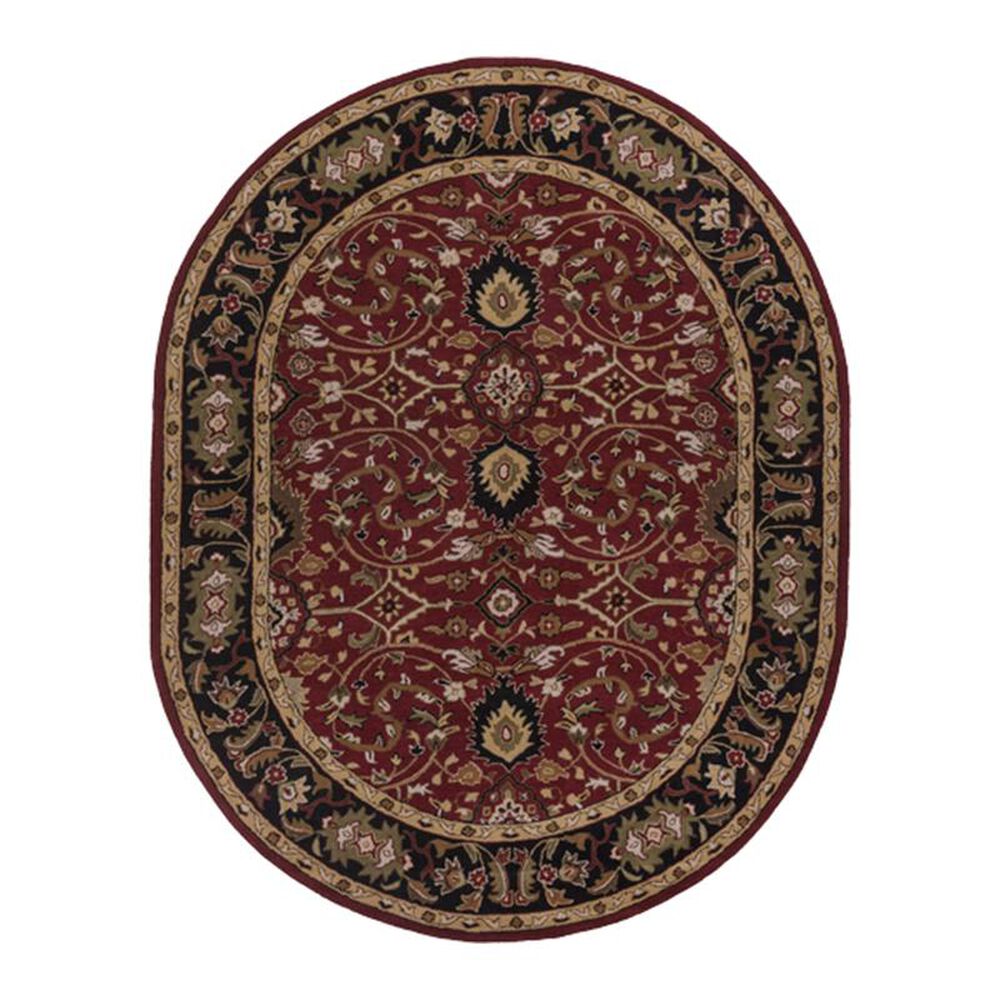 Surya Caesar CAE-1031 8" x 10" Oval Burgundy, Black and Khaki Area Rug, , large