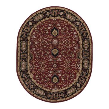 Surya Caesar CAE-1031 8" x 10" Oval Burgundy, Black and Khaki Area Rug, , large