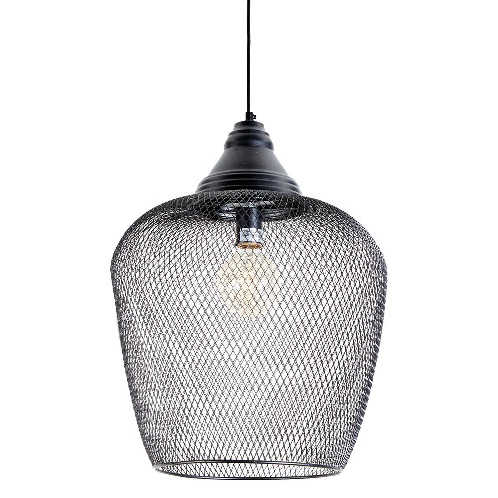 Maple and Jade 21" Industrial Metal Pendant in Black, , large