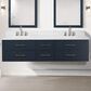 Lexora Home Castor 72" Double Bathroom Vanity in White with 2 cm White Carrara Marble Top and Rectangular Sinks, , large