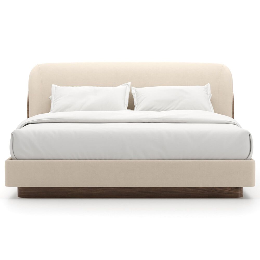 Caracole Fleur King Upholstered Sleigh Bed in Porcini, , large