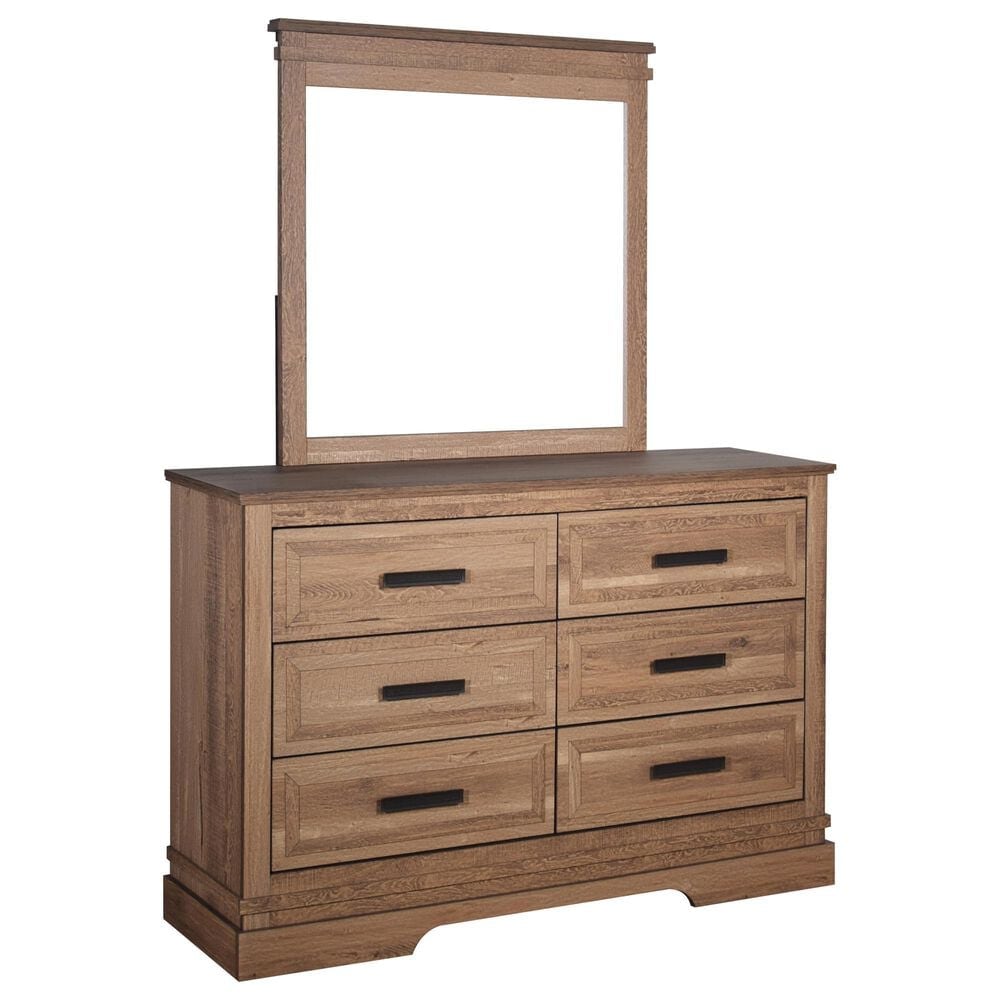 New Heritage Design Coventry Hall 6-Drawer Dresser and Mirror in Pecan, , large