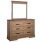 New Heritage Design Coventry Hall 6-Drawer Dresser and Mirror in Pecan, , large