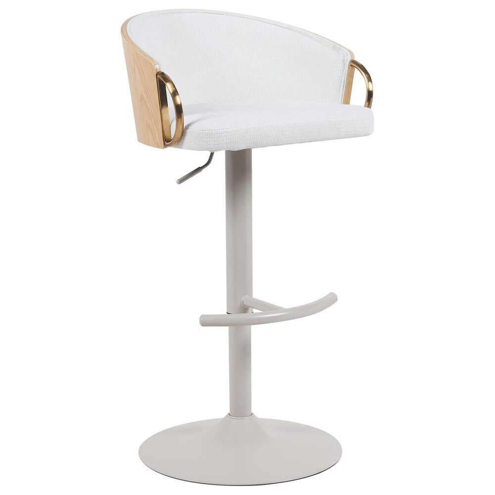 Armen Living Solstice Adjustable Barstool in Ivory, , large