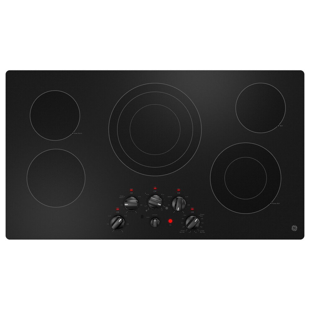 GE Appliances 2-Piece Kitchen Package with Stainless Steel 10 Cu. Ft. Double Electric Wall Oven and Black 36&quot; Electric Cooktop, , large