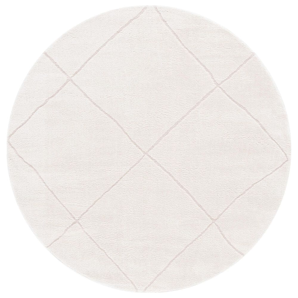 Safavieh Melody Geometric 6"7" Round Ivory and Beige Area Rug, , large