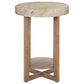 Belle Furnishings Danby Chairside Table in Nutmeg and Alabaster, , large