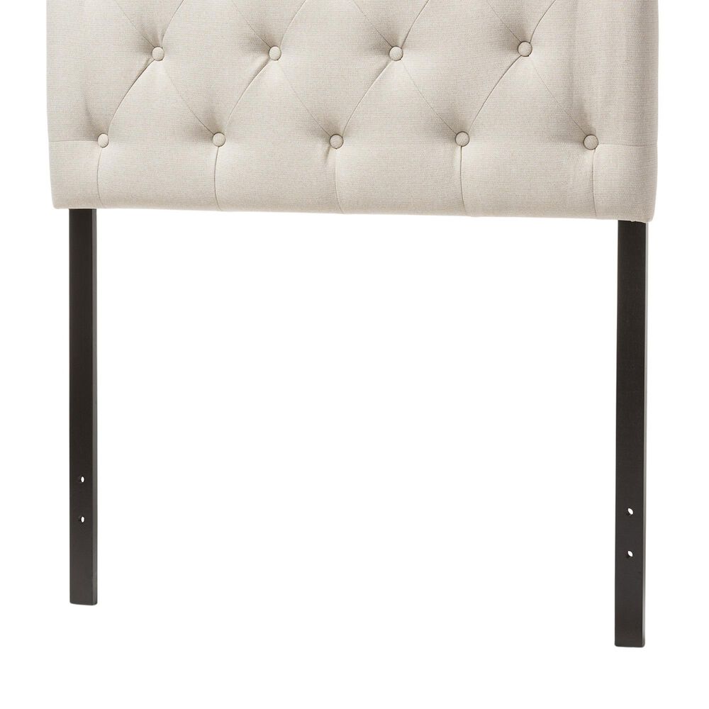 Baxton Studio Myra Twin Upholstered Panel Headboard in Light Beige, , large