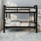 Linon Home Decor Levi Twin Over Twin Bunk Bed in Black, , large