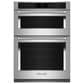 Kitchenaid 2-Piece Kitchen Package with PrintShield Stainless Steel 30" Combination Microwave Wall Oven and 36" Black Electric Cooktop, , large