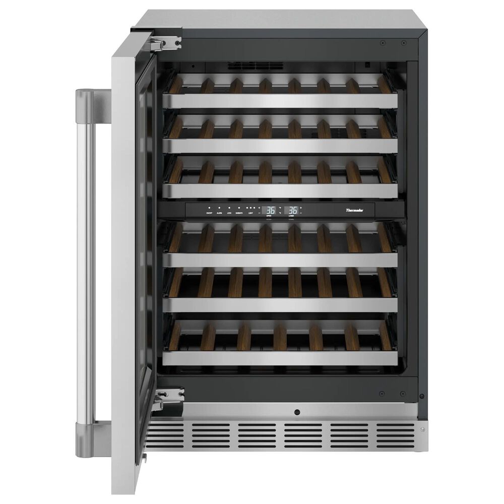 Thermador 24" Glass Door Wine Cooler with Professional Handle Left Hinge in Stainless Steel, , large