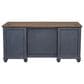 Legends Home Americana 2-Piece Executive Desk with Bookcase Pier Set in Corduroy Blue and Whiskey, , large