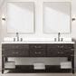 Lexora Home Norwalk 80" Double Bathroom Vanity in Brown Oak with White Quartz Top and Rectangular Sinks, , large