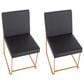 Lumisource Fuji Side Chair with Black Cushion in Gold (Set of 2), , large