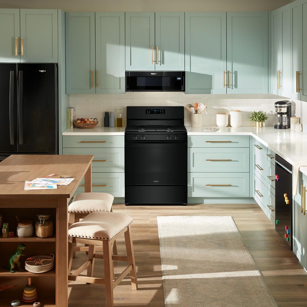 Whirlpool 5.1 Cu. Ft. Gas Range with Crispy Mode and Dishwasher Safe Grates in Black, , large