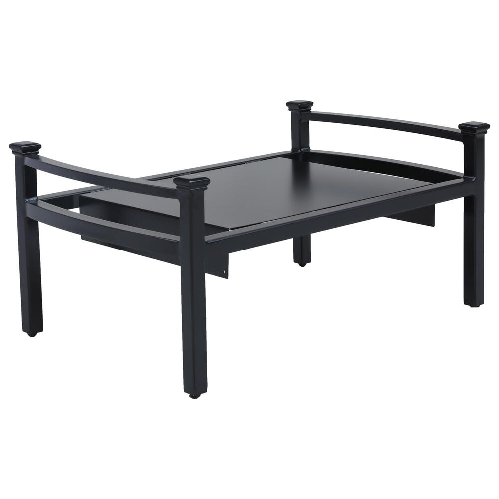 GatherCraft Seville Patio Ottoman with Cushion and Plate in Medora Ivory, , large