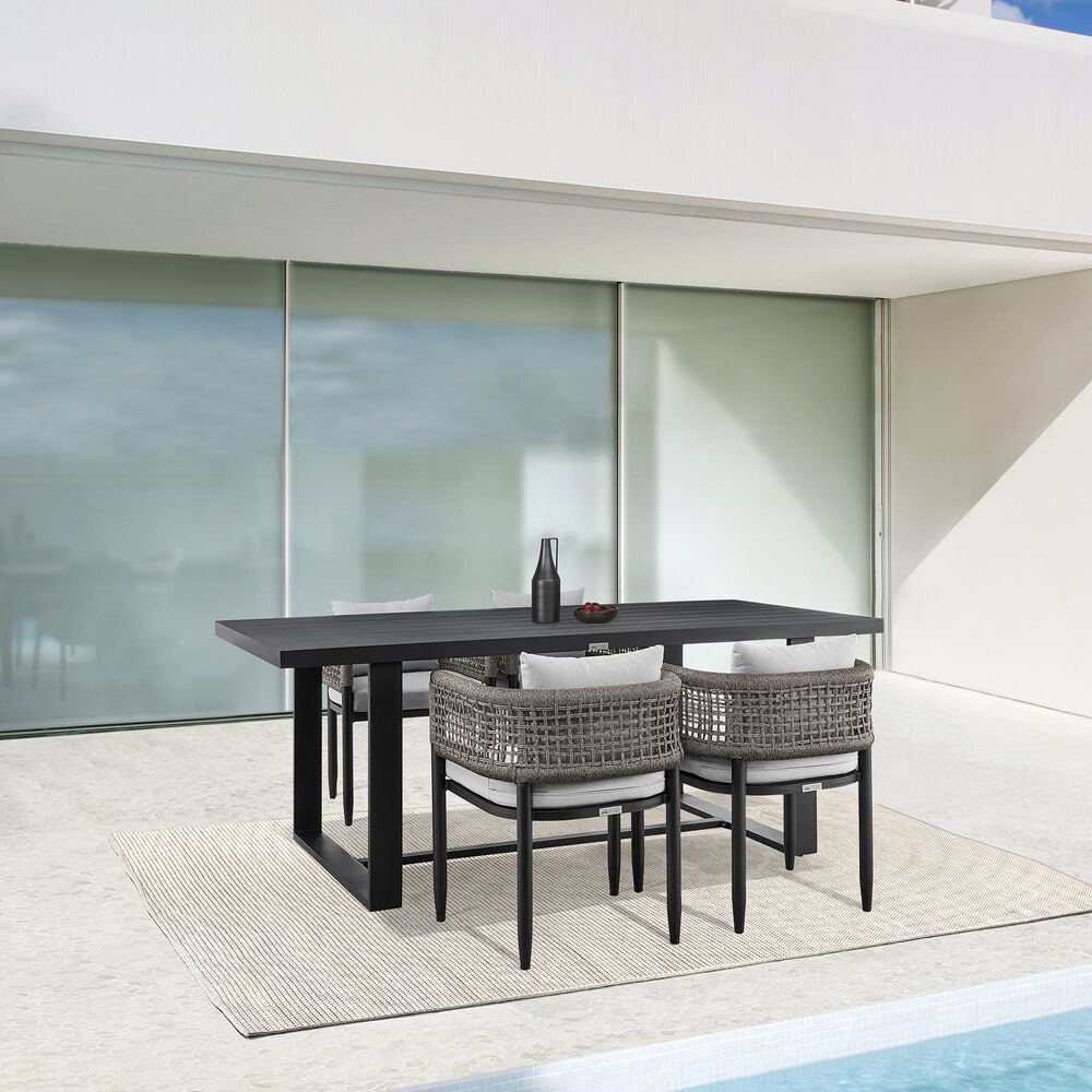 Blue River Felicia 5-Piece Patio Dining Table Set in Black, , large