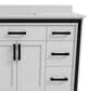 Lexora Home Ziva 48" Single Bathroom Vanity in White with 2 cm White Quartz Top and Rectangular Sink, , large
