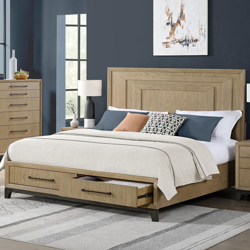 Emerald Home Furnishings Sutton Place Queen Storage Bed in Caramel and Cocoa, , large