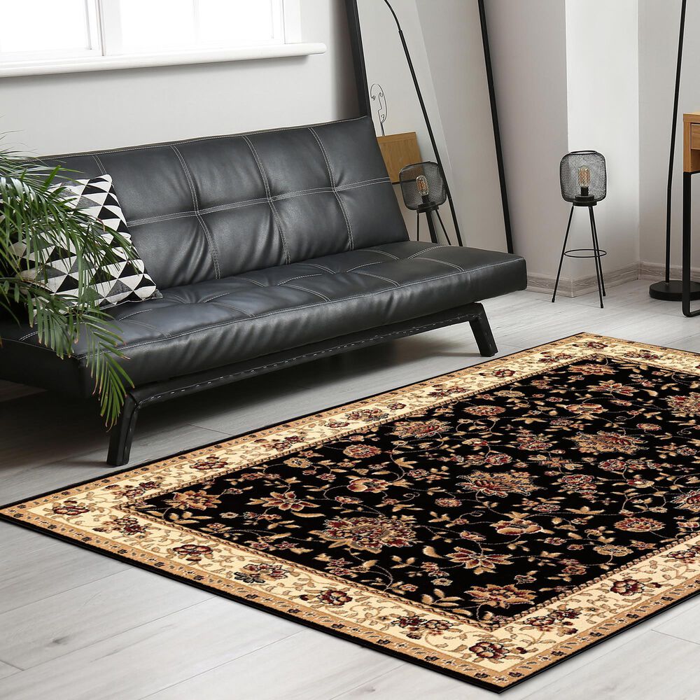 Radici USA Como 1597 Black 3'3" x 4'11" Area Rug, , large