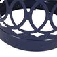 Hearth and Haven Large Cylindrical-Shaped Iron Patio End Table in Navy Blue, , large