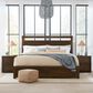 Riva Ridge Modern Loft California King Panel Bed with Two Nightstands in Brownstone, , large