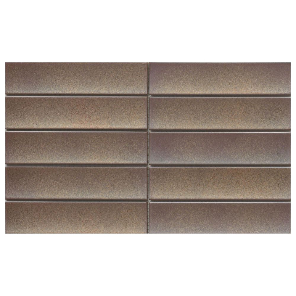 Emser Kaizen Copper 2" x 8" Rectangle on 9" x 15" Satin Porcelain Mosaic Sheet, , large