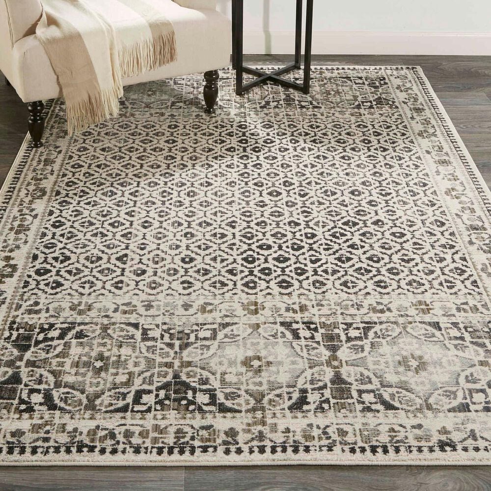 Feizy Kano 10&#39;2&quot; x 13&#39;9&quot; Gray and Ivory Area Rug, , large