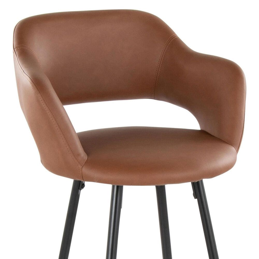 Lumisource Margarite Counter Stool with Brown Cushion in Black &#40;Set of 2&#41;, , large