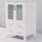Lexora Home Volez 24" Single Bathroom Vanity in White with 2 cm White Ceramic Top and Rectangular Sink, , large