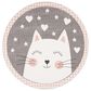 Safavieh Carousel CRK134 5"3" Round Pink and Grey Kids  Area  Rug, , large
