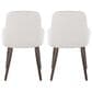 LumiSource York Side Chair with White Faux Leather Cushion in Dark Walnut (Set of 2), , large